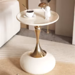 Modern Round Side Table – Minimalist Metal Design - Image 3