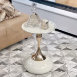 Modern Round Side Table – Minimalist Metal Design - Image 4