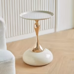 Modern Round Side Table – Minimalist Metal Design - Image 6