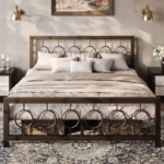 HOOMIC Metal Platform Bed Frame – Vintage Design